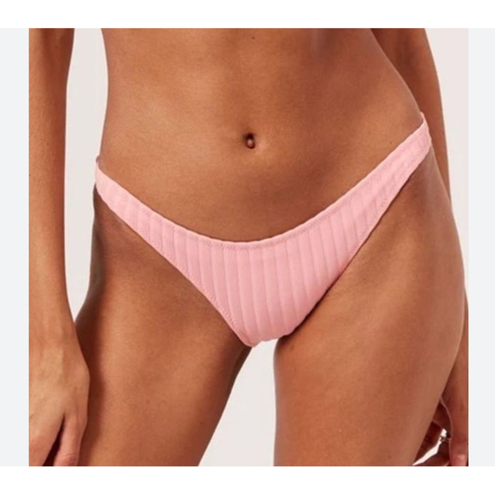 Solid & Striped The Rachel Ribbed Bikini Bottom Pink Size XL